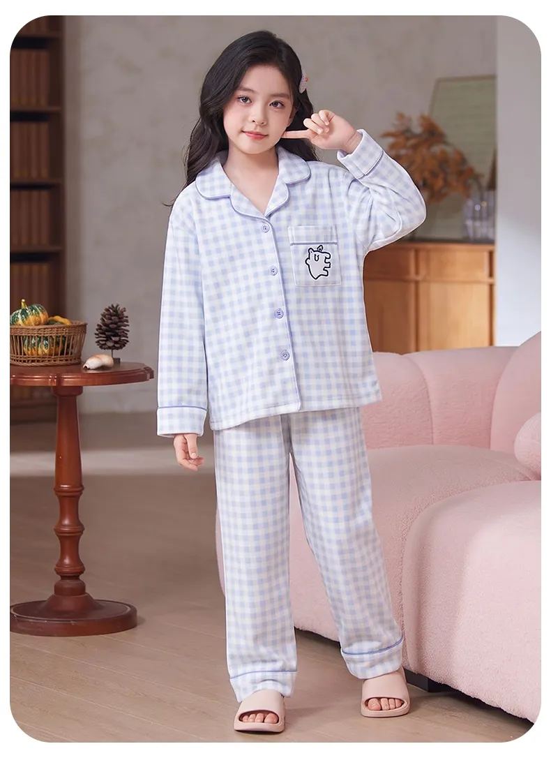 New Winter Kids Pajama Set for Girls, Dralon Fleece Long Sleeve Loungewear for Older Children · Wholesale · OEM · Worldwide Shipping - Detail 10