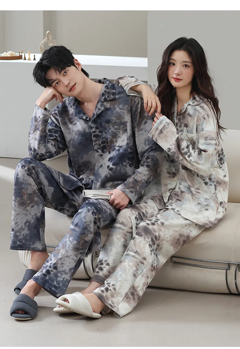 더블벨벳 커플 파자마 여성 가을겨울 긴팔 카디건 귀여운 카툰 외출복 홈웨어 세트 · 도매 · OEM · 전 세계 배송 - Detail 21
