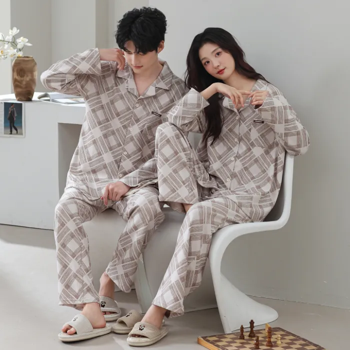 더블벨벳 커플 파자마 여성 가을겨울 긴팔 카디건 귀여운 카툰 외출복 홈웨어 세트 · 도매 · OEM · 전 세계 배송 - Detail 7