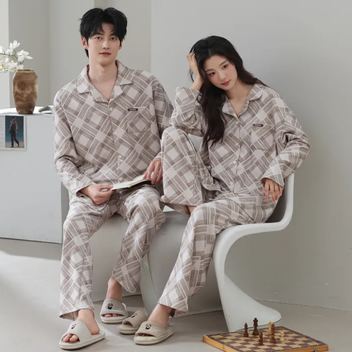더블벨벳 커플 파자마 여성 가을겨울 긴팔 카디건 귀여운 카툰 외출복 홈웨어 세트 · 도매 · OEM · 전 세계 배송 - Detail 8