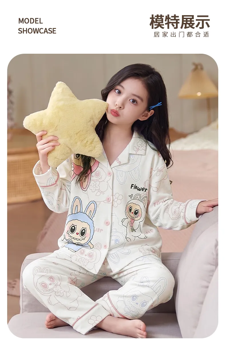 New Winter Kids Pajama Set for Girls, Dralon Fleece Long Sleeve Loungewear for Older Children · Wholesale · OEM · Worldwide Shipping - Detail 8