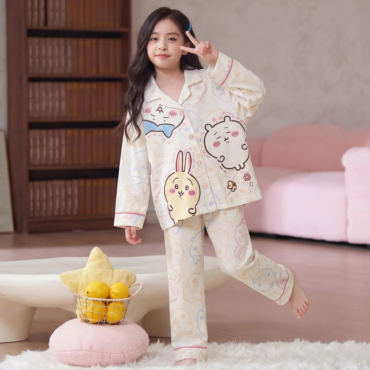 New Winter Kids Pajama Set for Girls, Dralon Fleece Long Sleeve Loungewear for Older Children · Wholesale · OEM · Worldwide Shipping - View 3