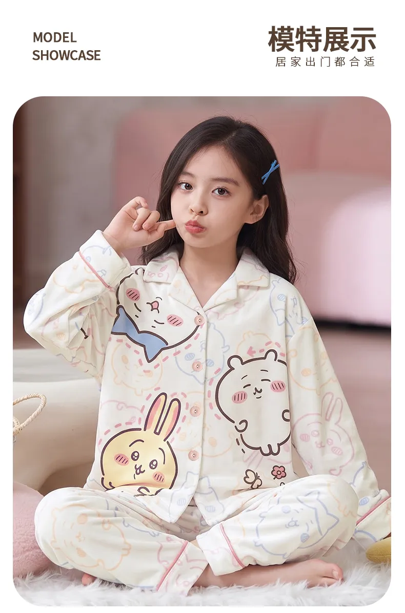 New Winter Kids Pajama Set for Girls, Dralon Fleece Long Sleeve Loungewear for Older Children · Wholesale · OEM · Worldwide Shipping - Detail 8