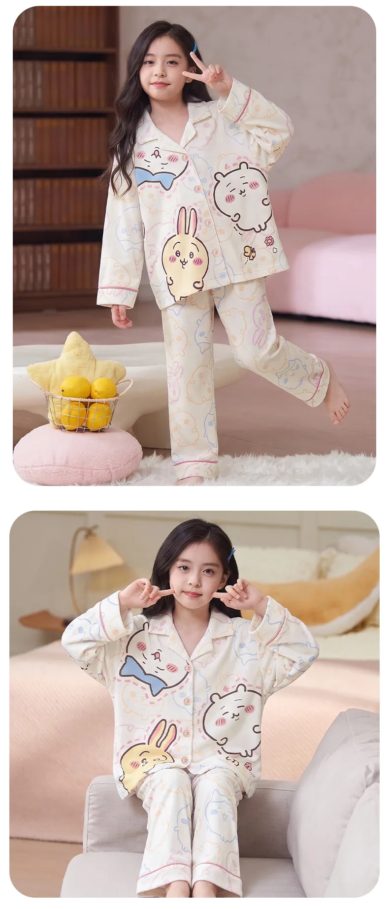 New Winter Kids Pajama Set for Girls, Dralon Fleece Long Sleeve Loungewear for Older Children · Wholesale · OEM · Worldwide Shipping - Detail 9