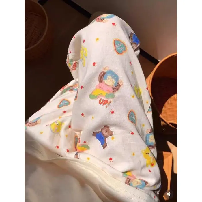 春秋 純綿 二重ガーゼ パジャマパンツ レディース かわいい カートゥーンプリント 外着可能 散歩 ポケット付き ミッドウエスト 部屋着パンツ · 卸売 · OEM · 世界へ発送 - Detail 2