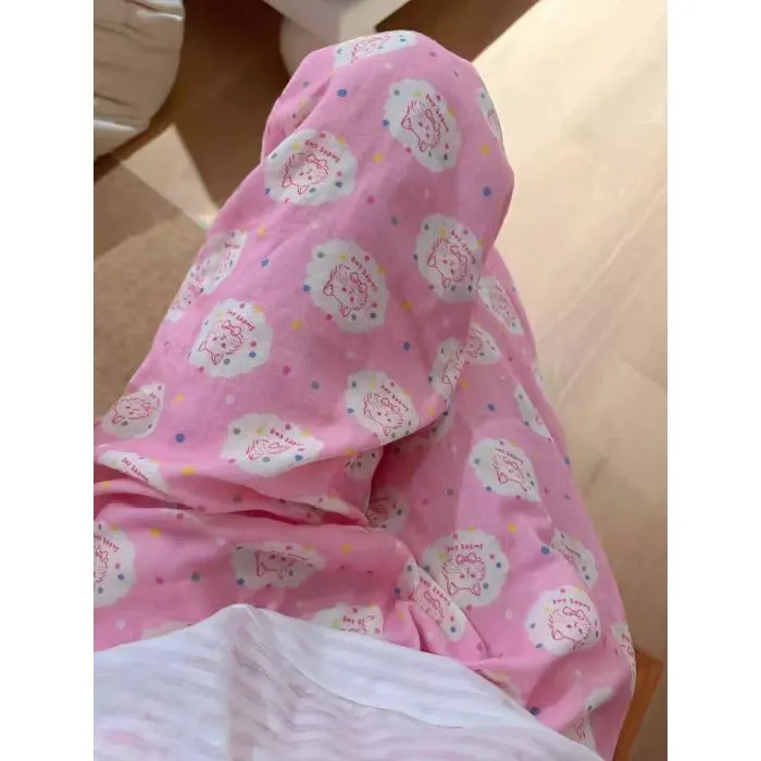 春秋 純綿 二重ガーゼ パジャマパンツ レディース かわいい カートゥーンプリント 外着可能 散歩 ポケット付き ミッドウエスト 部屋着パンツ · 卸売 · OEM · 世界へ発送 - Detail 4