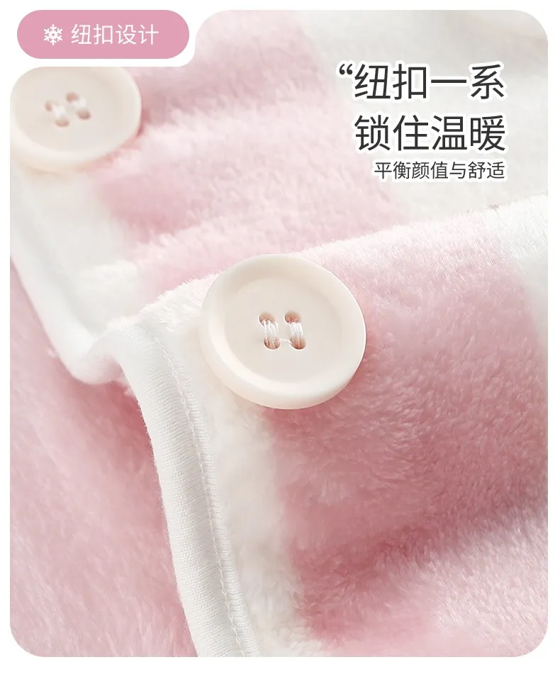 レディース フランネル 長袖 長ズボン 2点セット パジャマ 秋冬 カートゥーン刺繍 襟付き カーディガン 外着可能 部屋着 · 卸売 · OEM · 世界へ発送 - Detail 10