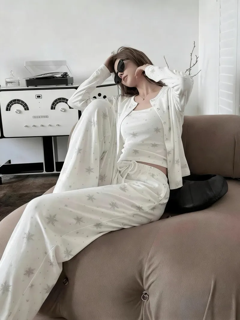 3512 Peach Garden Long Sleeve Influencer Ins Korean Style 2026 Pajamas Women Spring Autumn New Loungewear Set · Wholesale · OEM · Worldwide Shipping - Detail 7