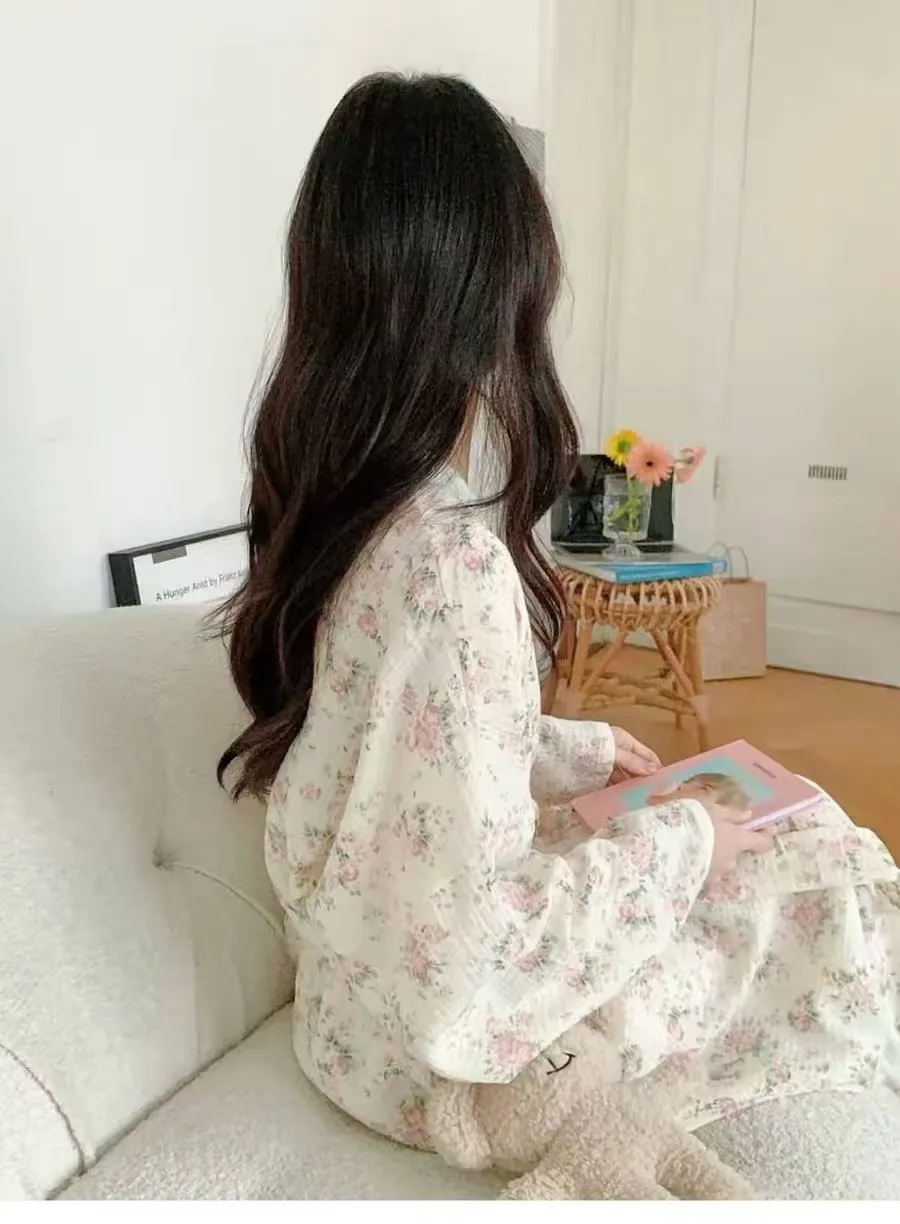 New Fresh Design Floral Nightgown Women, Summer Long Tie-Waist Loose Bathrobe · Wholesale · OEM · Worldwide Shipping - Detail 15