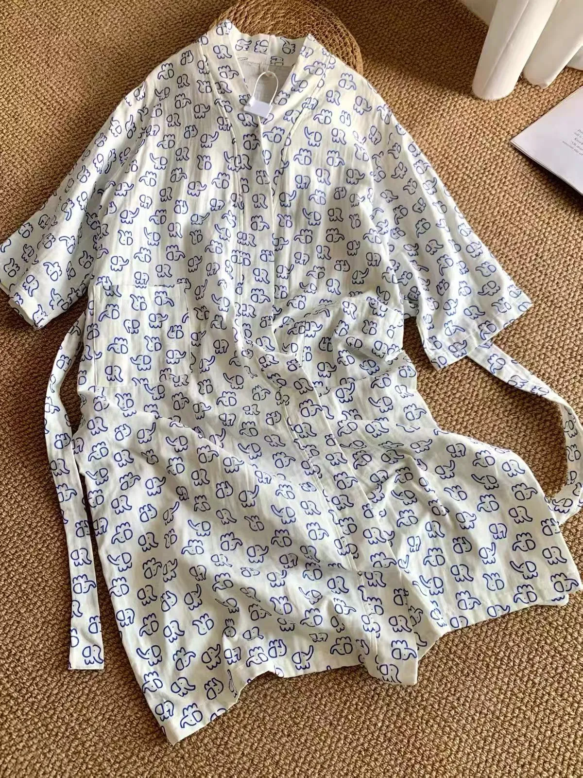 Robe de chambre femme printemps été amincissant éléphant cartoon chemise de nuit maison portable extérieur robe de chambre · Grossiste · OEM · Mondial - Detail 6