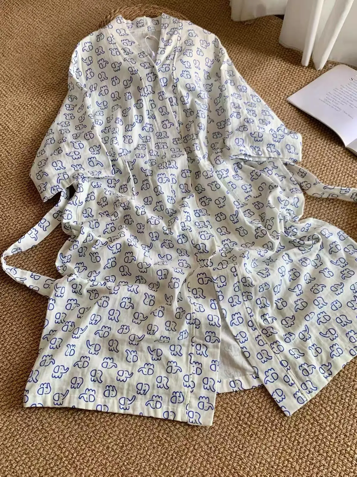 Robe de chambre femme printemps été amincissant éléphant cartoon chemise de nuit maison portable extérieur robe de chambre · Grossiste · OEM · Mondial - Detail 3