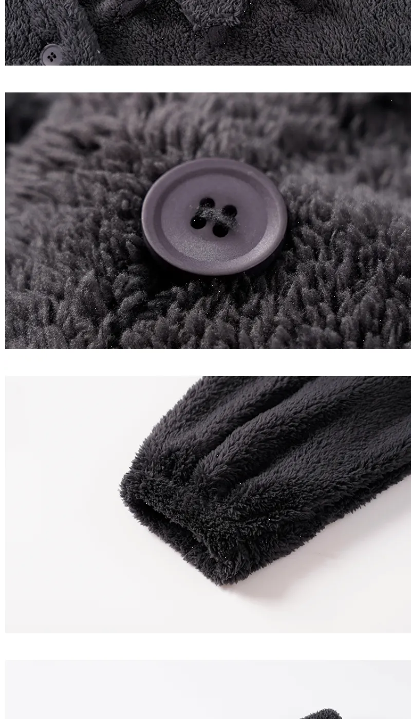 Little Devil Couple Robe and Pants Women Winter Coral Fleece Thickened Pajama Plus Size Men Homewear · Wholesale · OEM · Worldwide Shipping - Detail 2