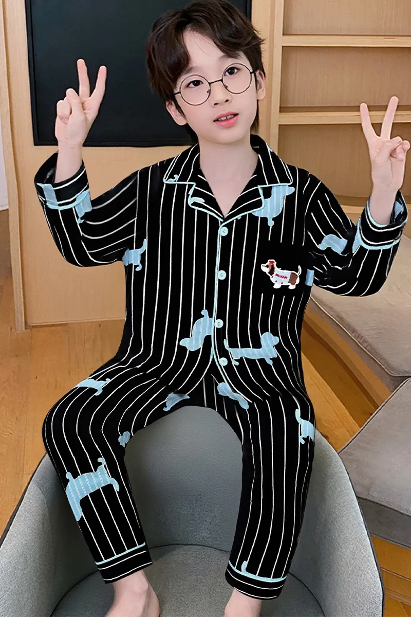 남아용 키즈 가디건 파자마, 코튼라이크 소재 봄·가을 외출 가능 홈웨어 · 도매 · OEM · 전 세계 배송 - Detail 10