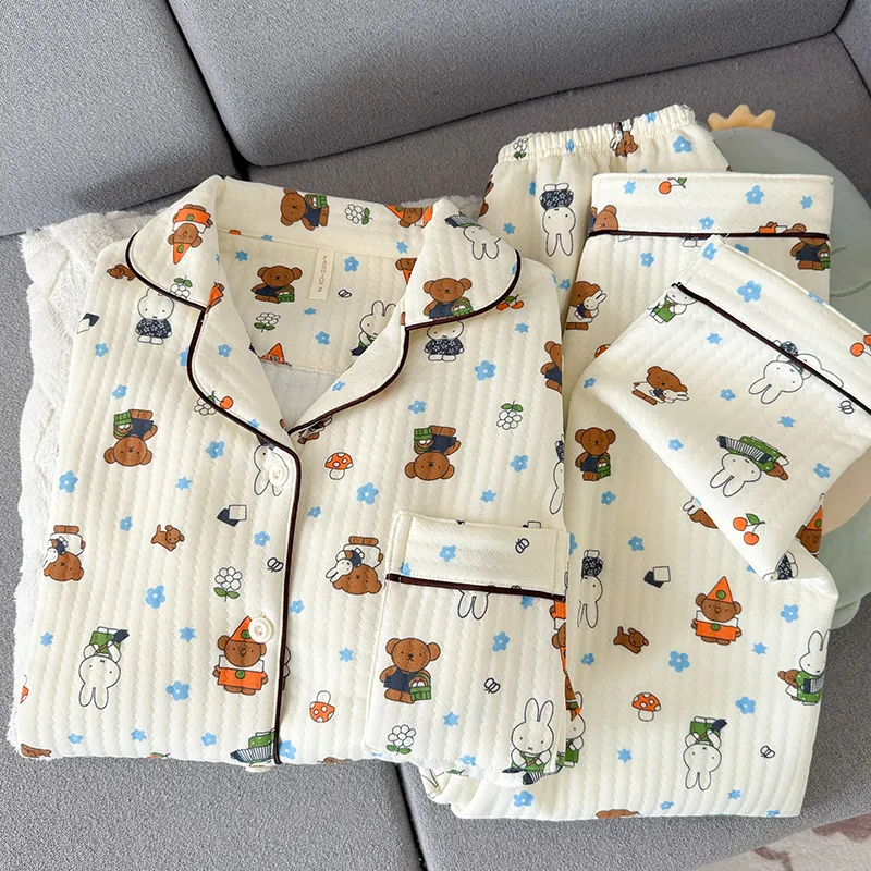 미피 패밀리 귀여운 에어코튼 패딩 잠옷 여성 가을겨울 패딩 보온 세트 홈웨어 · 도매 · OEM · 전 세계 배송 - View 4