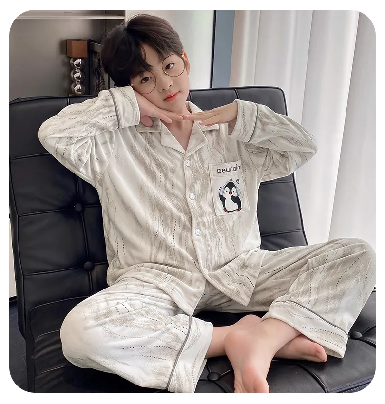 New Winter Kids Pajama Set for Boys, Dralon Fleece Long Sleeve Loungewear for Teens and Older Children · Wholesale · OEM · Worldwide Shipping - Detail 10
