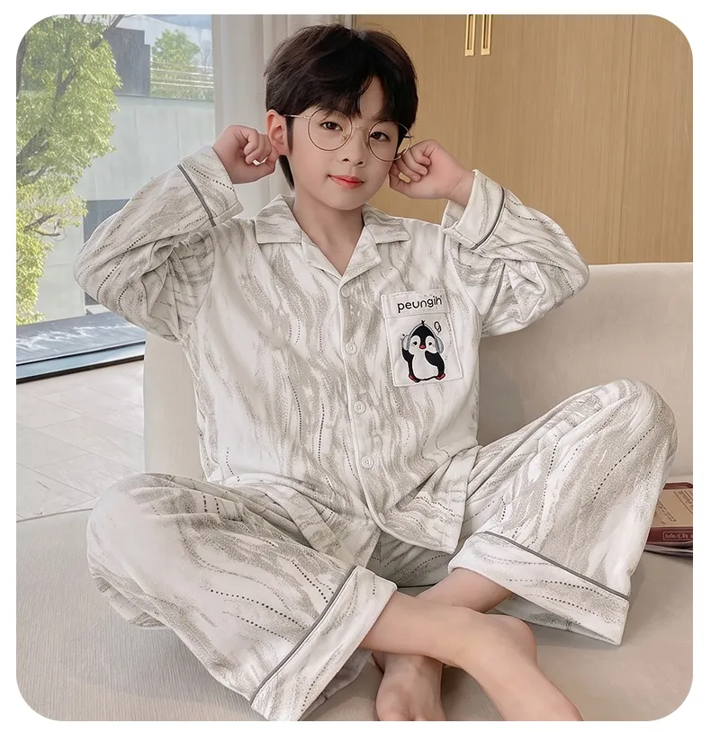 New Winter Kids Pajama Set for Boys, Dralon Fleece Long Sleeve Loungewear for Teens and Older Children · Wholesale · OEM · Worldwide Shipping - Detail 11