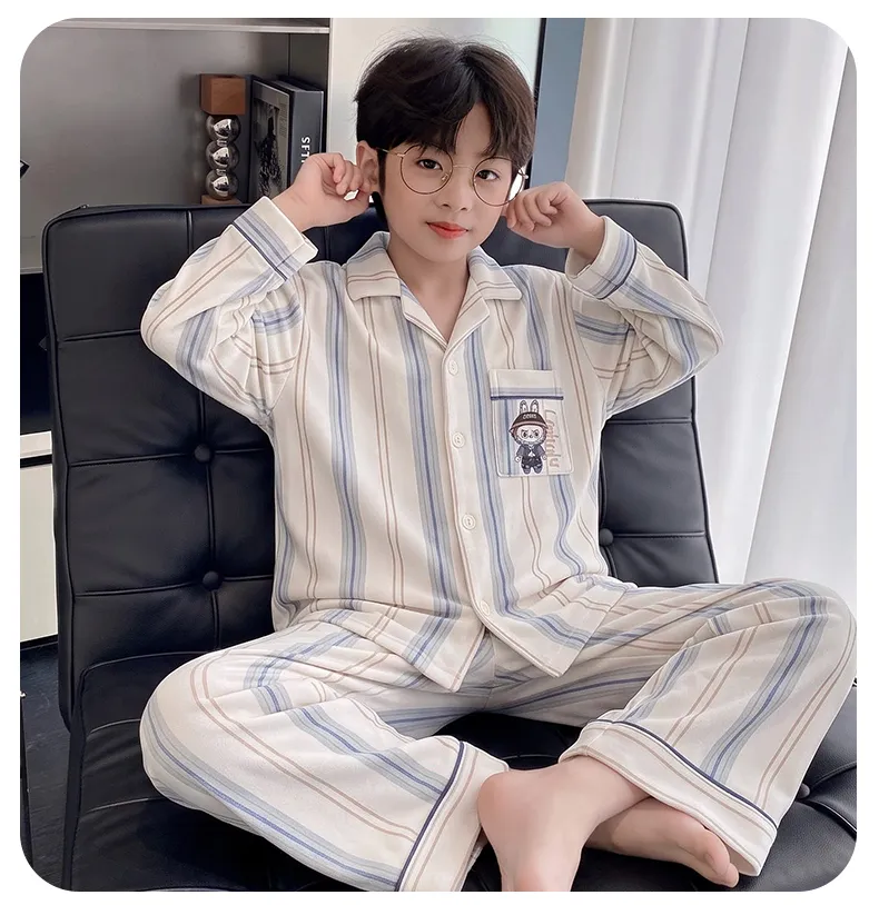 New Winter Kids Pajama Set for Boys, Dralon Fleece Long Sleeve Loungewear for Teens and Older Children · Wholesale · OEM · Worldwide Shipping - Detail 11