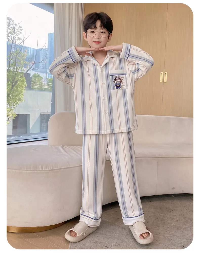 New Winter Kids Pajama Set for Boys, Dralon Fleece Long Sleeve Loungewear for Teens and Older Children · Wholesale · OEM · Worldwide Shipping - Detail 9