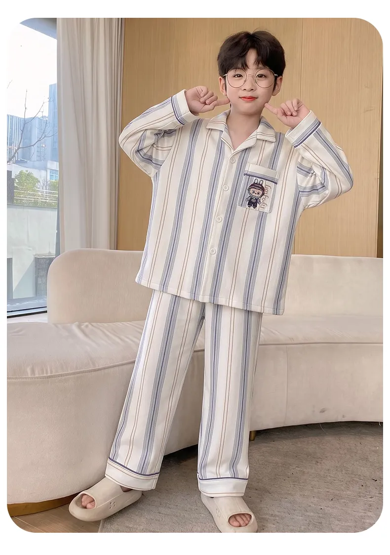 New Winter Kids Pajama Set for Boys, Dralon Fleece Long Sleeve Loungewear for Teens and Older Children · Wholesale · OEM · Worldwide Shipping - Detail 12