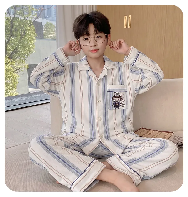 New Winter Kids Pajama Set for Boys, Dralon Fleece Long Sleeve Loungewear for Teens and Older Children · Wholesale · OEM · Worldwide Shipping - Detail 10