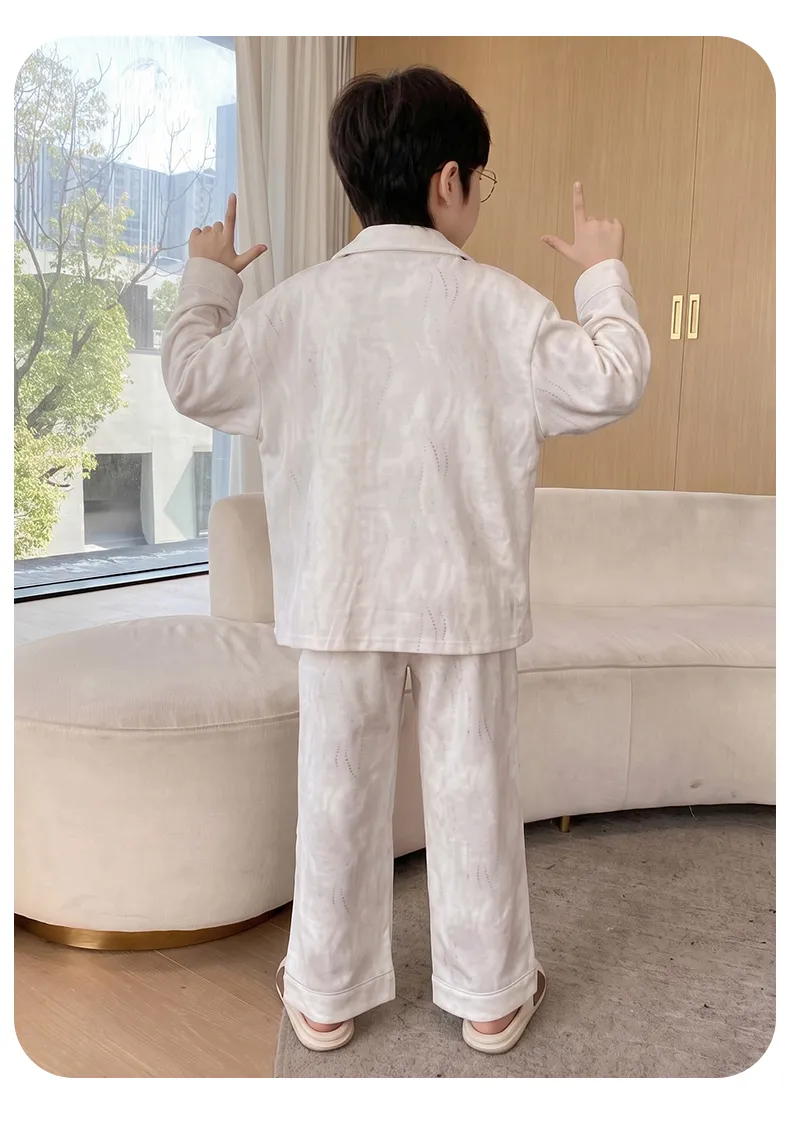 New Winter Kids Pajama Set for Boys, Dralon Fleece Long Sleeve Loungewear for Teens and Older Children · Wholesale · OEM · Worldwide Shipping - Detail 12