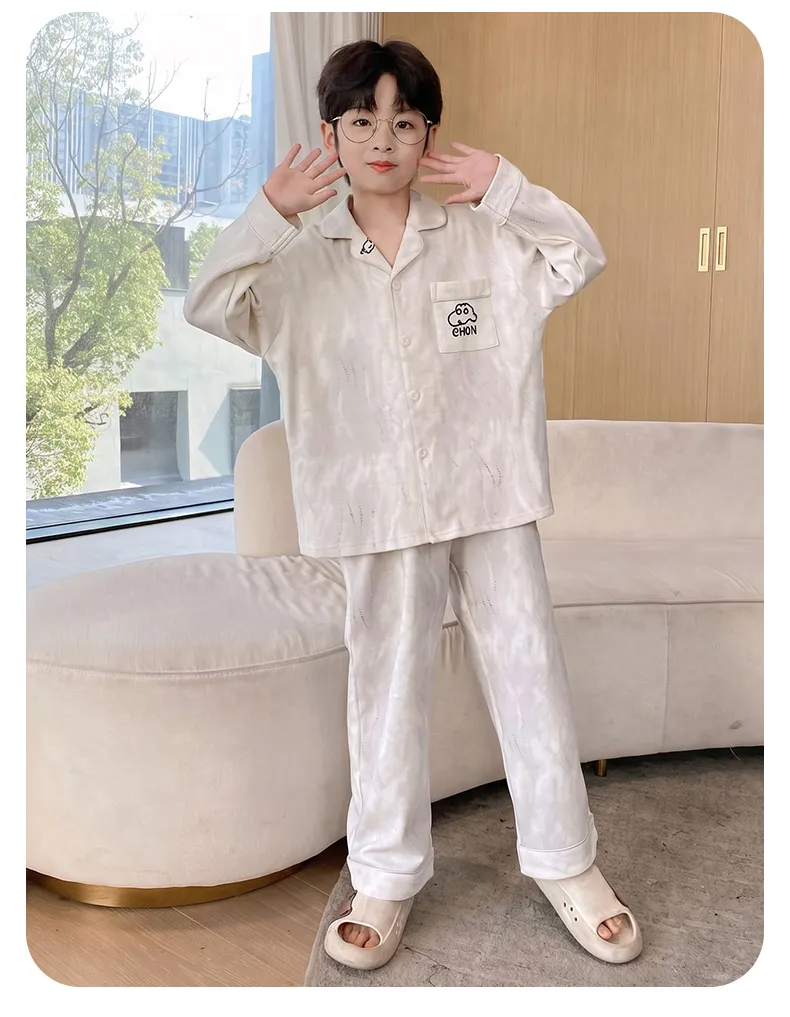 New Winter Kids Pajama Set for Boys, Dralon Fleece Long Sleeve Loungewear for Teens and Older Children · Wholesale · OEM · Worldwide Shipping - Detail 9