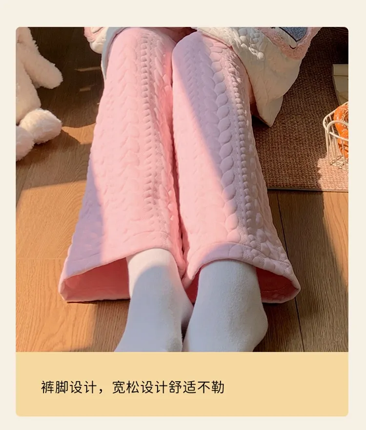 454D# Winter New Pajamas Women Thickened Air Layer Mid-Length Sweet Girl Homewear Set · Wholesale · OEM · Worldwide Shipping - Detail 21