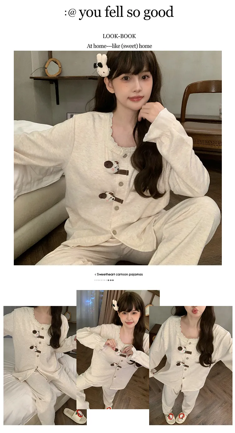 Nouveauté hiver pyjama femme 300g ultra-doux cachemire cardigan manches longues pantalon long coussinets de poitrine fixes ensemble de loungewear · Grossiste · OEM · Mondial - Detail 18