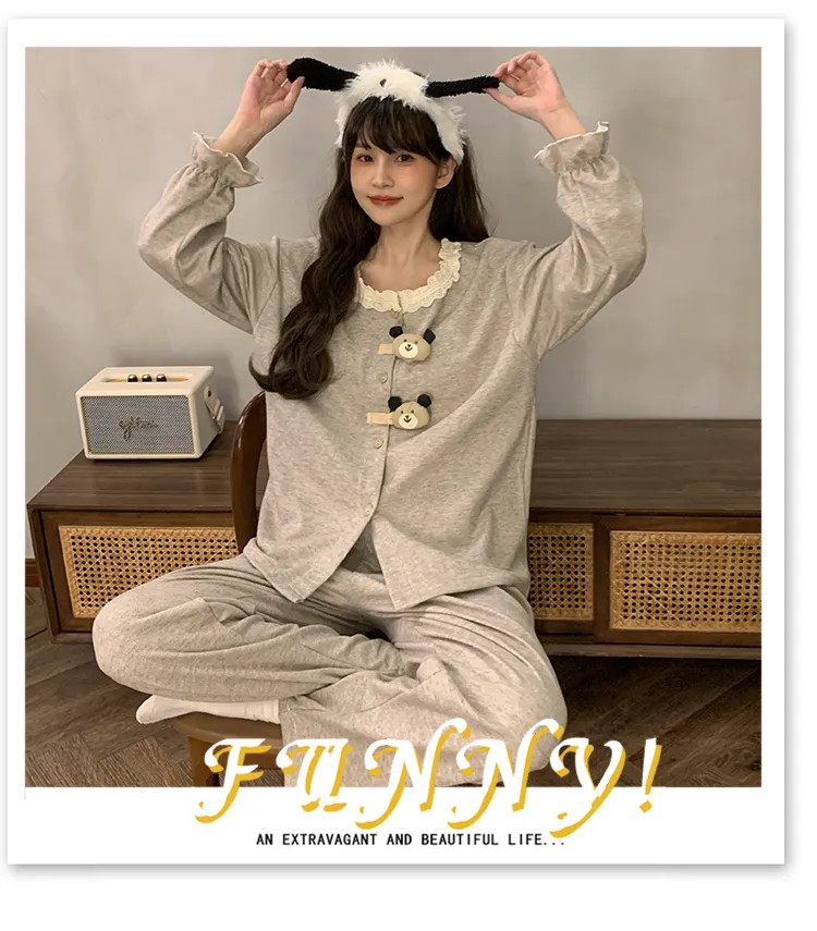 Winter New Pajamas Women 300g Ultra-Soft Sheep Velvet Cardigan Long Sleeve Long Pants Fixed Chest Pad Homewear Set · Wholesale · OEM · Worldwide Shipping - Detail 12