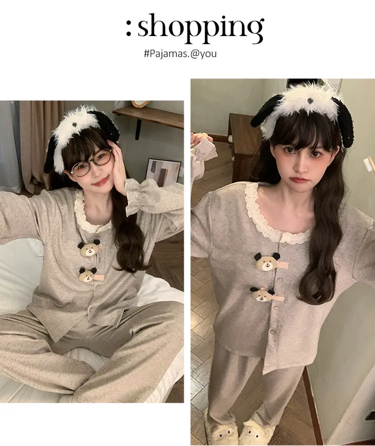 Winter New Pajamas Women 300g Ultra-Soft Sheep Velvet Cardigan Long Sleeve Long Pants Fixed Chest Pad Homewear Set · Wholesale · OEM · Worldwide Shipping - Detail 11