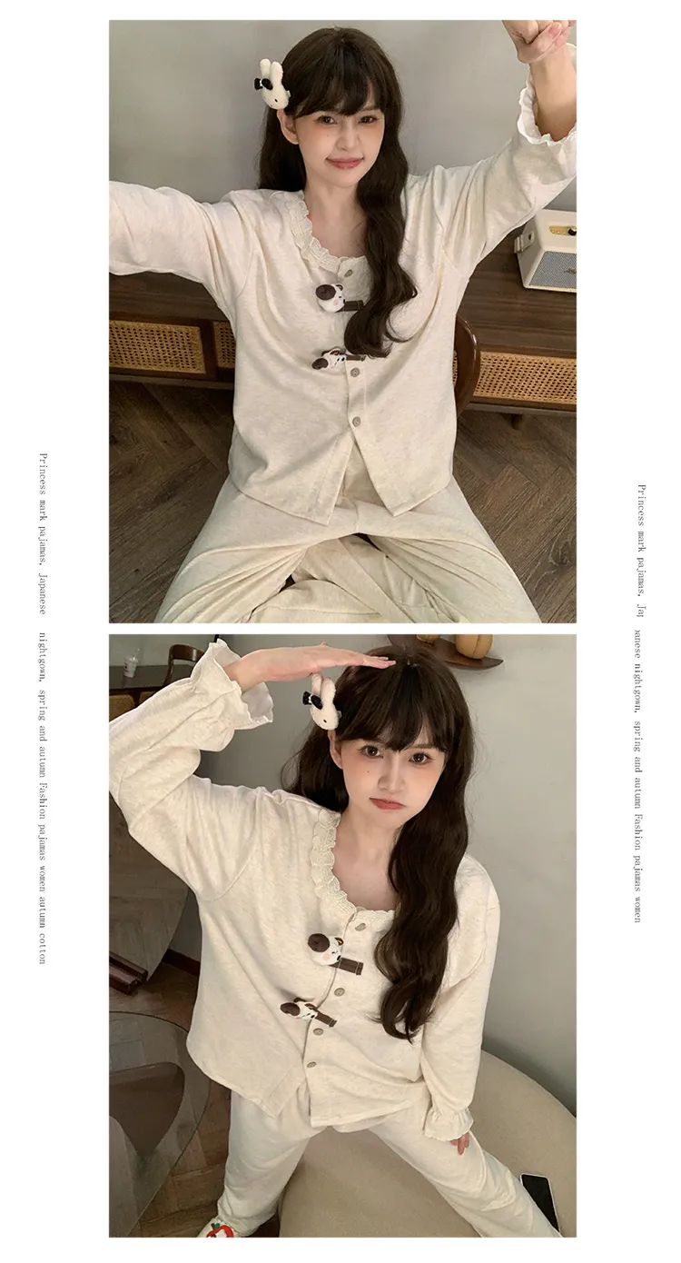 Winter New Pajamas Women 300g Ultra-Soft Sheep Velvet Cardigan Long Sleeve Long Pants Fixed Chest Pad Homewear Set · Wholesale · OEM · Worldwide Shipping - Detail 17