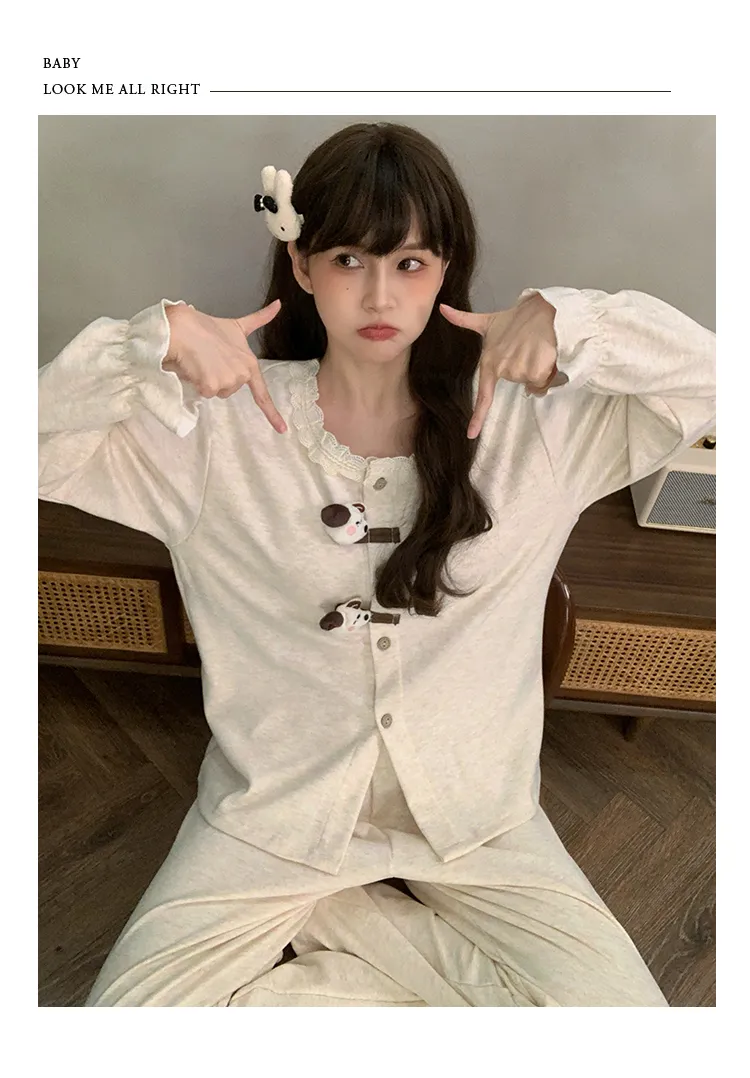 Winter New Pajamas Women 300g Ultra-Soft Sheep Velvet Cardigan Long Sleeve Long Pants Fixed Chest Pad Homewear Set · Wholesale · OEM · Worldwide Shipping - Detail 19
