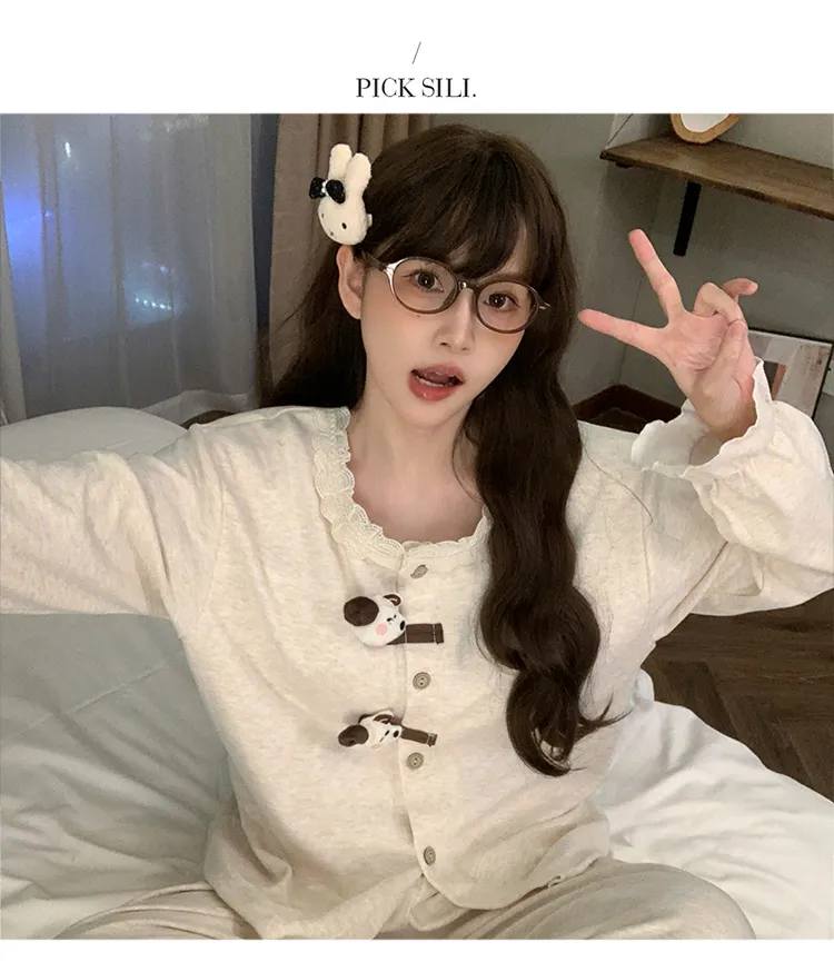 Winter New Pajamas Women 300g Ultra-Soft Sheep Velvet Cardigan Long Sleeve Long Pants Fixed Chest Pad Homewear Set · Wholesale · OEM · Worldwide Shipping - Detail 16