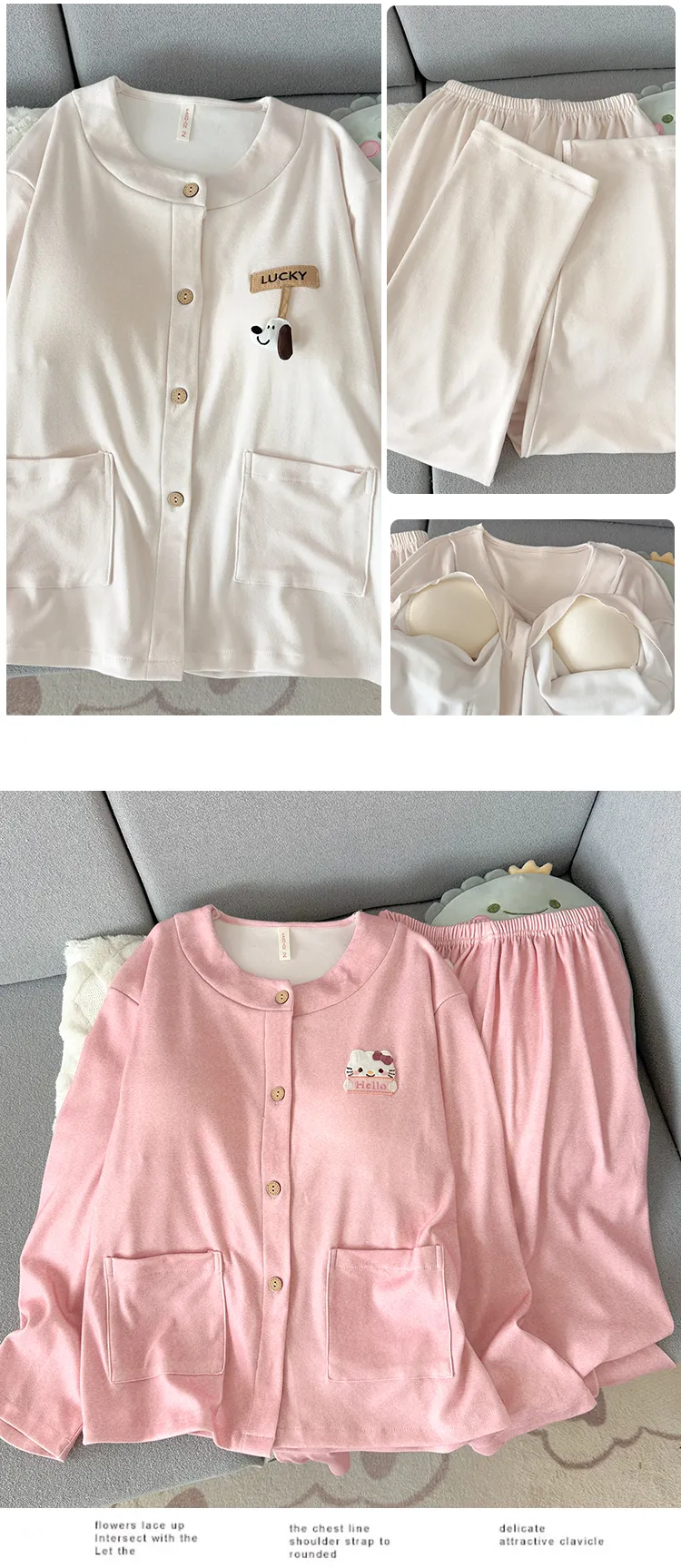 Nouvelle collection d'hiver pyjama femme 280g ultra doux polaire à col rond manches longues pantalon long coussinets de poitrine fixes ensemble de maison · Grossiste · OEM · Mondial - Detail 27