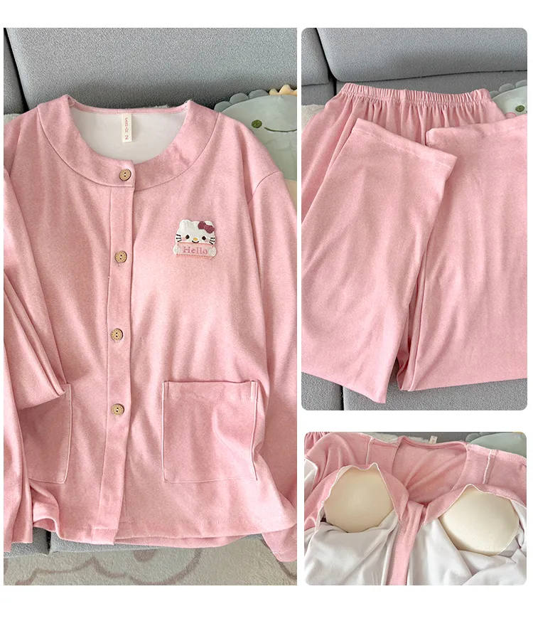 Nouvelle collection d'hiver pyjama femme 280g ultra doux polaire à col rond manches longues pantalon long coussinets de poitrine fixes ensemble de maison · Grossiste · OEM · Mondial - Detail 29