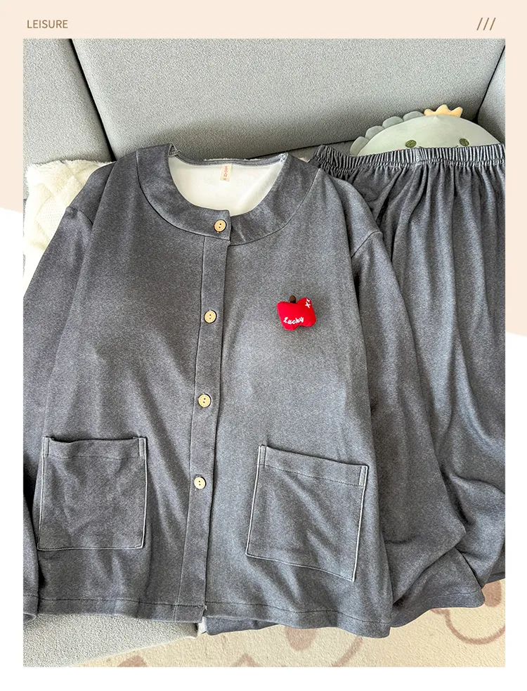 Nouvelle collection d'hiver pyjama femme 280g ultra doux polaire à col rond manches longues pantalon long coussinets de poitrine fixes ensemble de maison · Grossiste · OEM · Mondial - Detail 15