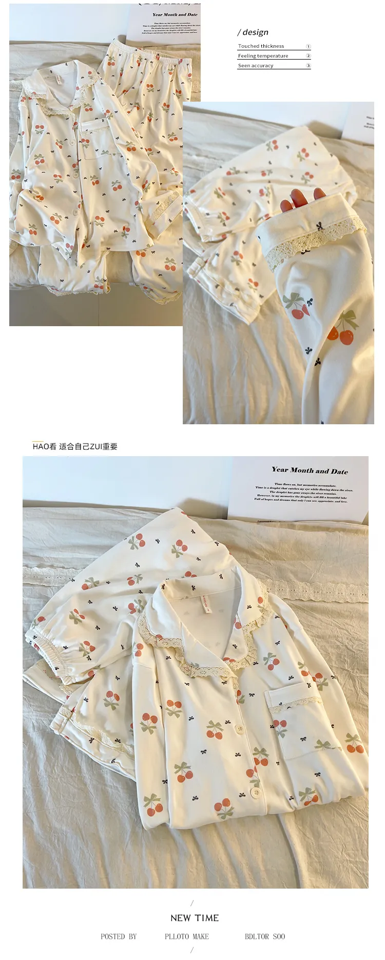 New Winter Pajamas for Women Double-Sided Deerma 260g Lace-Trimmed Lapel Cardigan Long Sleeve Long Pants Comfortable Homewear Set · Wholesale · OEM · Worldwide Shipping - Detail 29