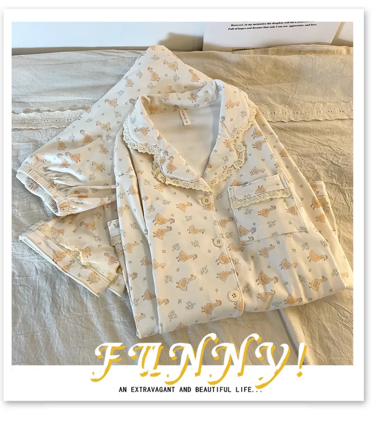 New Winter Pajamas for Women Double-Sided Deerma 260g Lace-Trimmed Lapel Cardigan Long Sleeve Long Pants Comfortable Homewear Set · Wholesale · OEM · Worldwide Shipping - Detail 21