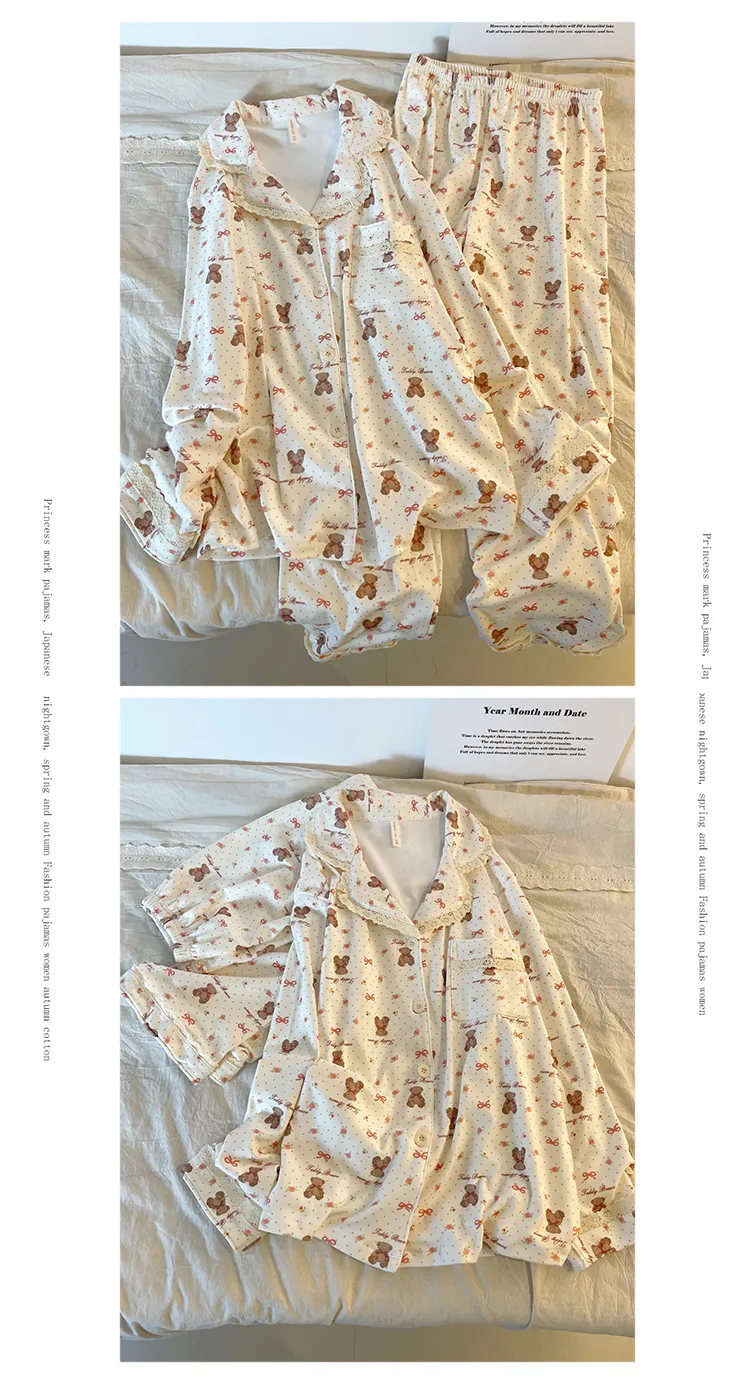New Winter Pajamas for Women Double-Sided Deerma 260g Lace-Trimmed Lapel Cardigan Long Sleeve Long Pants Comfortable Homewear Set · Wholesale · OEM · Worldwide Shipping - Detail 26