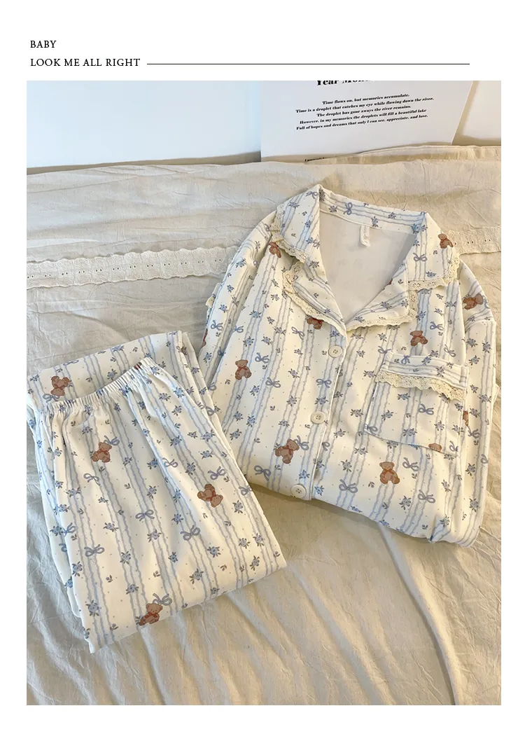 New Winter Pajamas for Women Double-Sided Deerma 260g Lace-Trimmed Lapel Cardigan Long Sleeve Long Pants Comfortable Homewear Set · Wholesale · OEM · Worldwide Shipping - Detail 28