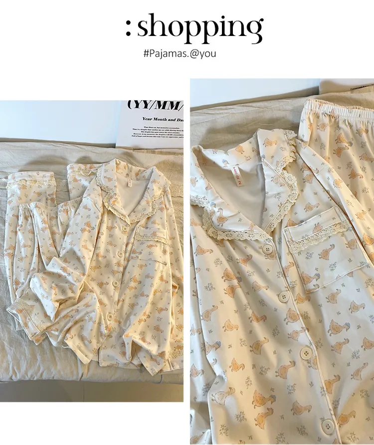 New Winter Pajamas for Women Double-Sided Deerma 260g Lace-Trimmed Lapel Cardigan Long Sleeve Long Pants Comfortable Homewear Set · Wholesale · OEM · Worldwide Shipping - Detail 20