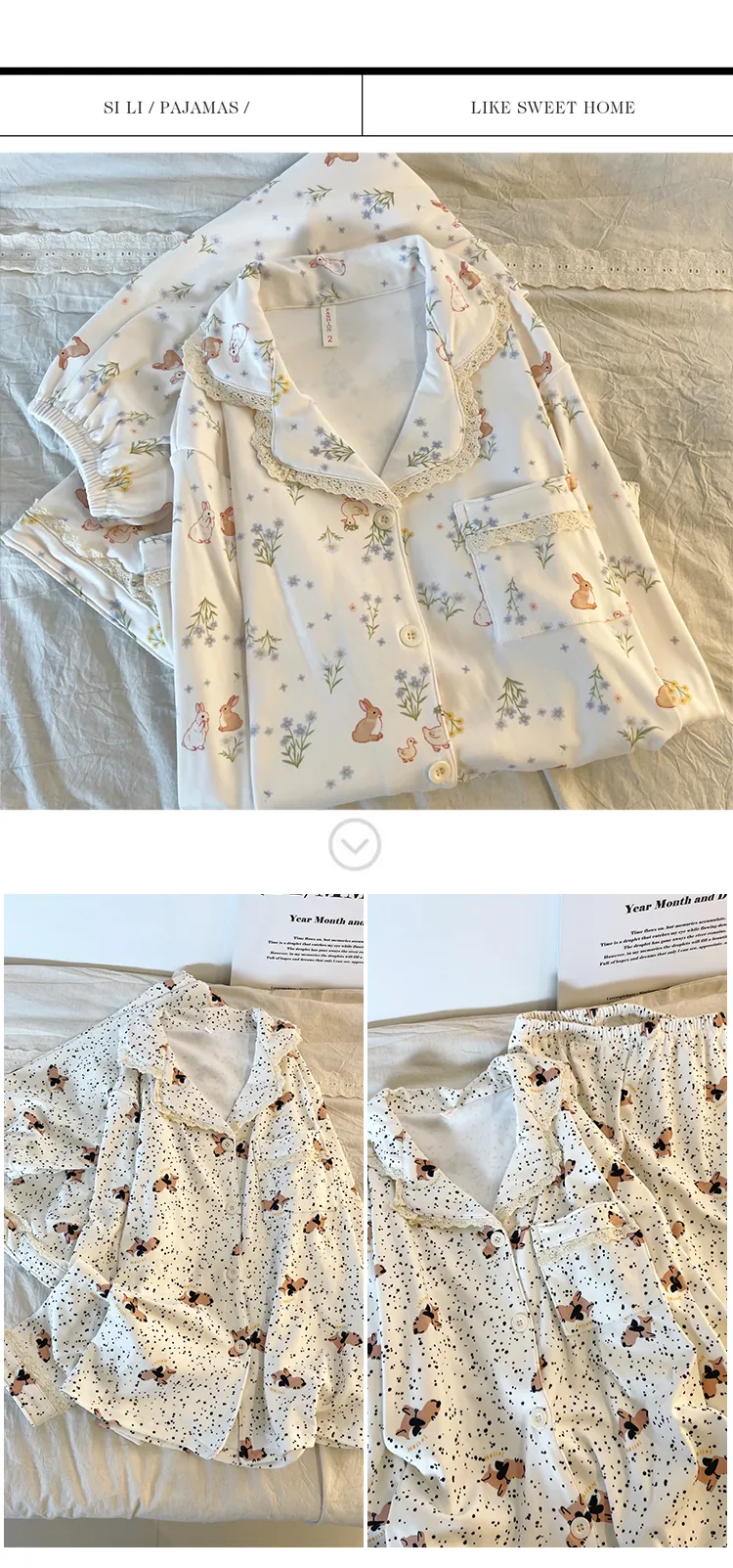 New Winter Pajamas for Women Double-Sided Deerma 260g Lace-Trimmed Lapel Cardigan Long Sleeve Long Pants Comfortable Homewear Set · Wholesale · OEM · Worldwide Shipping - Detail 24