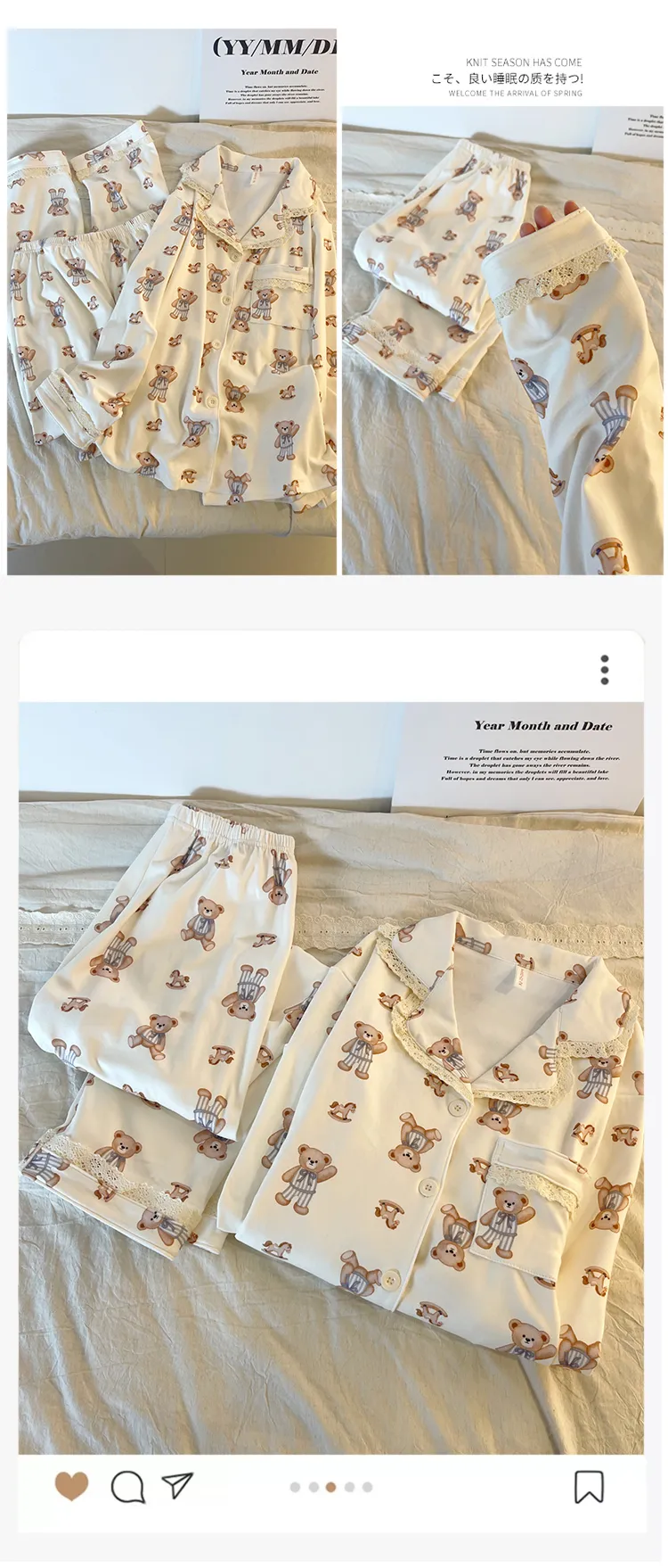 New Winter Pajamas for Women Double-Sided Deerma 260g Lace-Trimmed Lapel Cardigan Long Sleeve Long Pants Comfortable Homewear Set · Wholesale · OEM · Worldwide Shipping - Detail 19