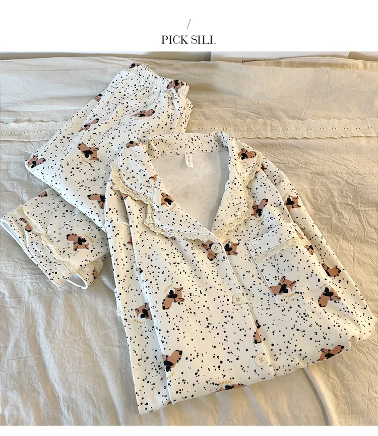 New Winter Pajamas for Women Double-Sided Deerma 260g Lace-Trimmed Lapel Cardigan Long Sleeve Long Pants Comfortable Homewear Set · Wholesale · OEM · Worldwide Shipping - Detail 25