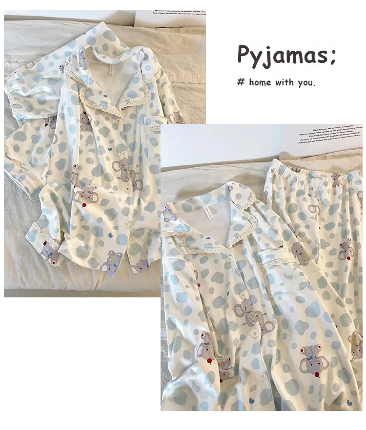 New Winter Pajamas for Women Double-Sided Deerma 260g Lace-Trimmed Lapel Cardigan Long Sleeve Long Pants Comfortable Homewear Set · Wholesale · OEM · Worldwide Shipping - Detail 22