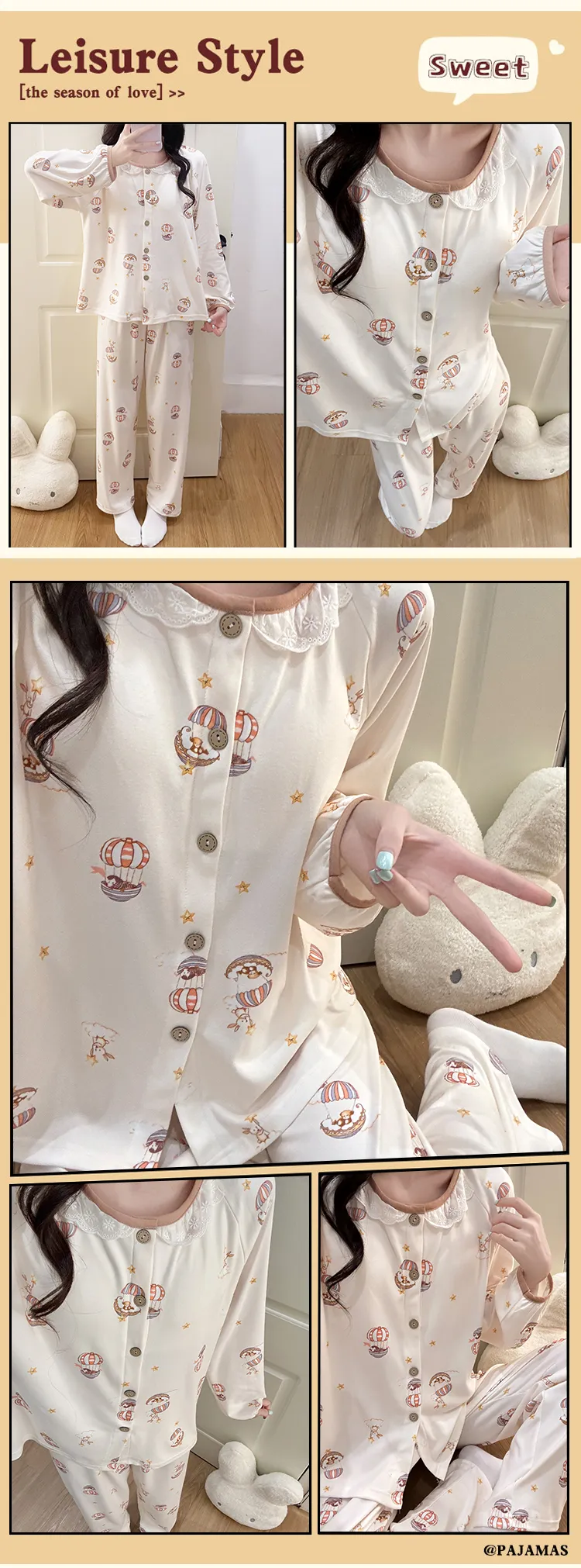 Winter New Pajamas for Women Double-Sided German Velvet 260g Lace Cardigan Long Sleeve Long Pants Fixed Chest Pad Homewear Set · Wholesale · OEM · Worldwide Shipping - Detail 18