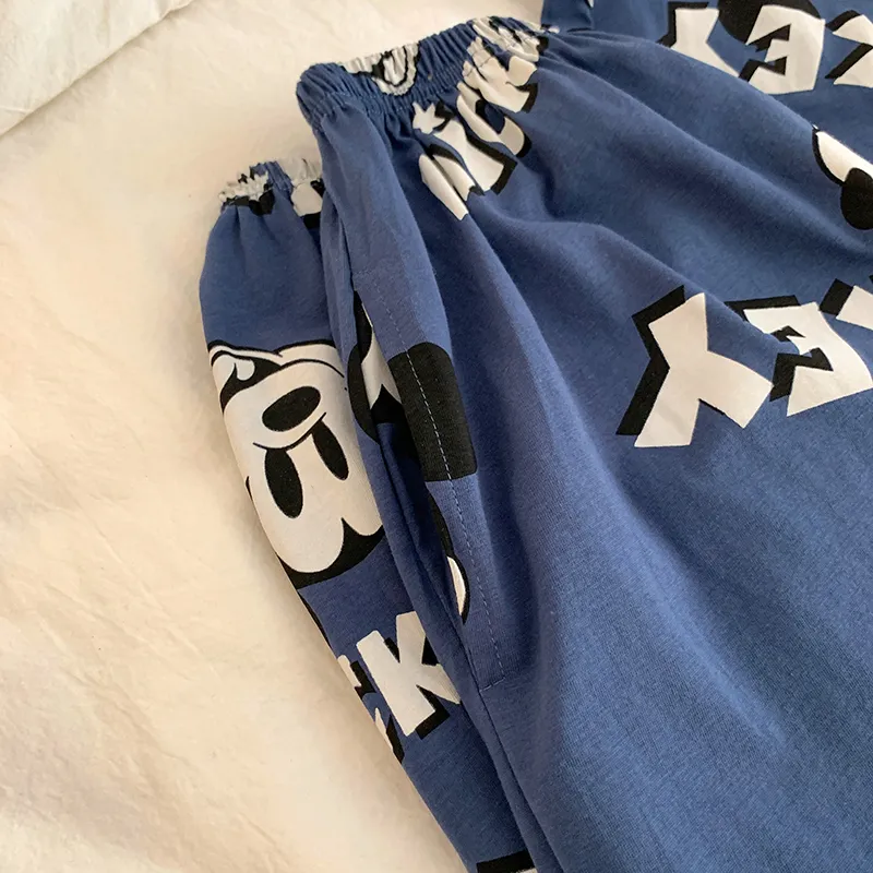 Корейская пижама Mickey из чистого хлопка для пар, мужская и женская, весенняя новинка, мультяшный комплект домашней одежды с длинным рукавом, можно носить на улице · Опт · OEM · Доставка по миру - Detail 6