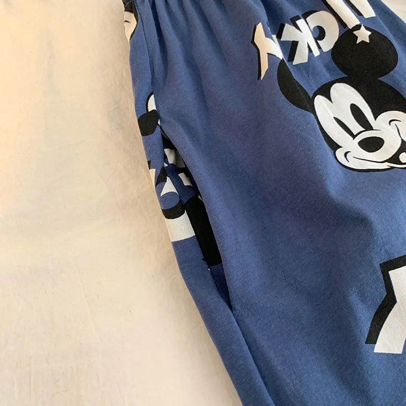 Корейская пижама Mickey из чистого хлопка для пар, мужская и женская, весенняя новинка, мультяшный комплект домашней одежды с длинным рукавом, можно носить на улице · Опт · OEM · Доставка по миру - Detail 14