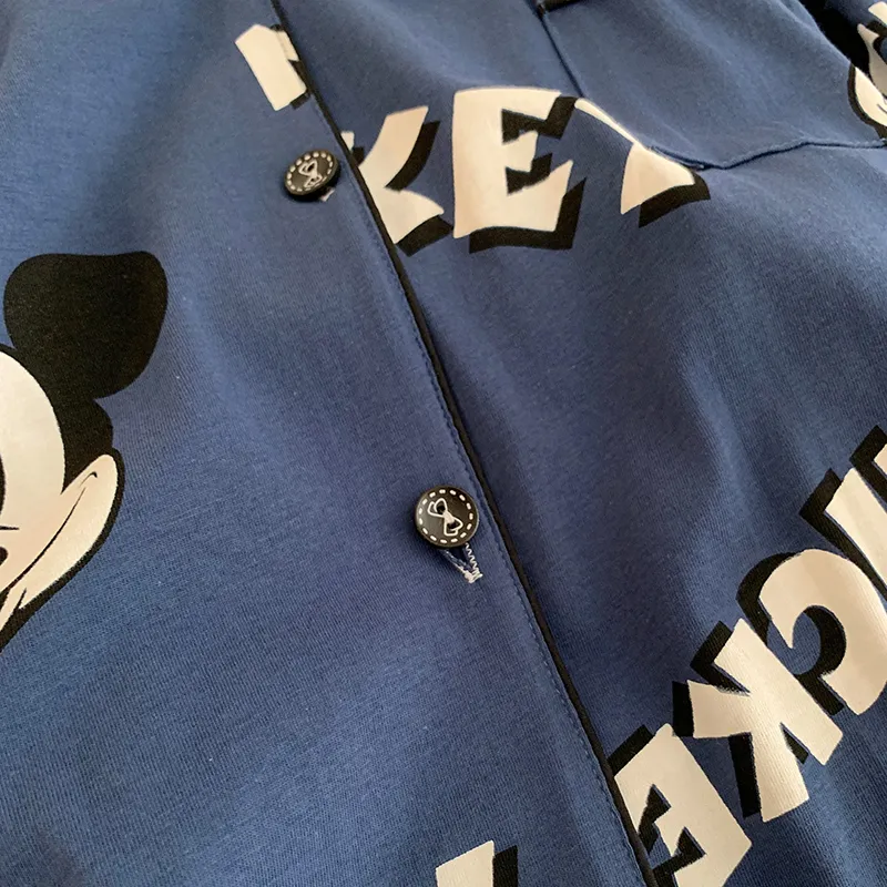 Корейская пижама Mickey из чистого хлопка для пар, мужская и женская, весенняя новинка, мультяшный комплект домашней одежды с длинным рукавом, можно носить на улице · Опт · OEM · Доставка по миру - Detail 13