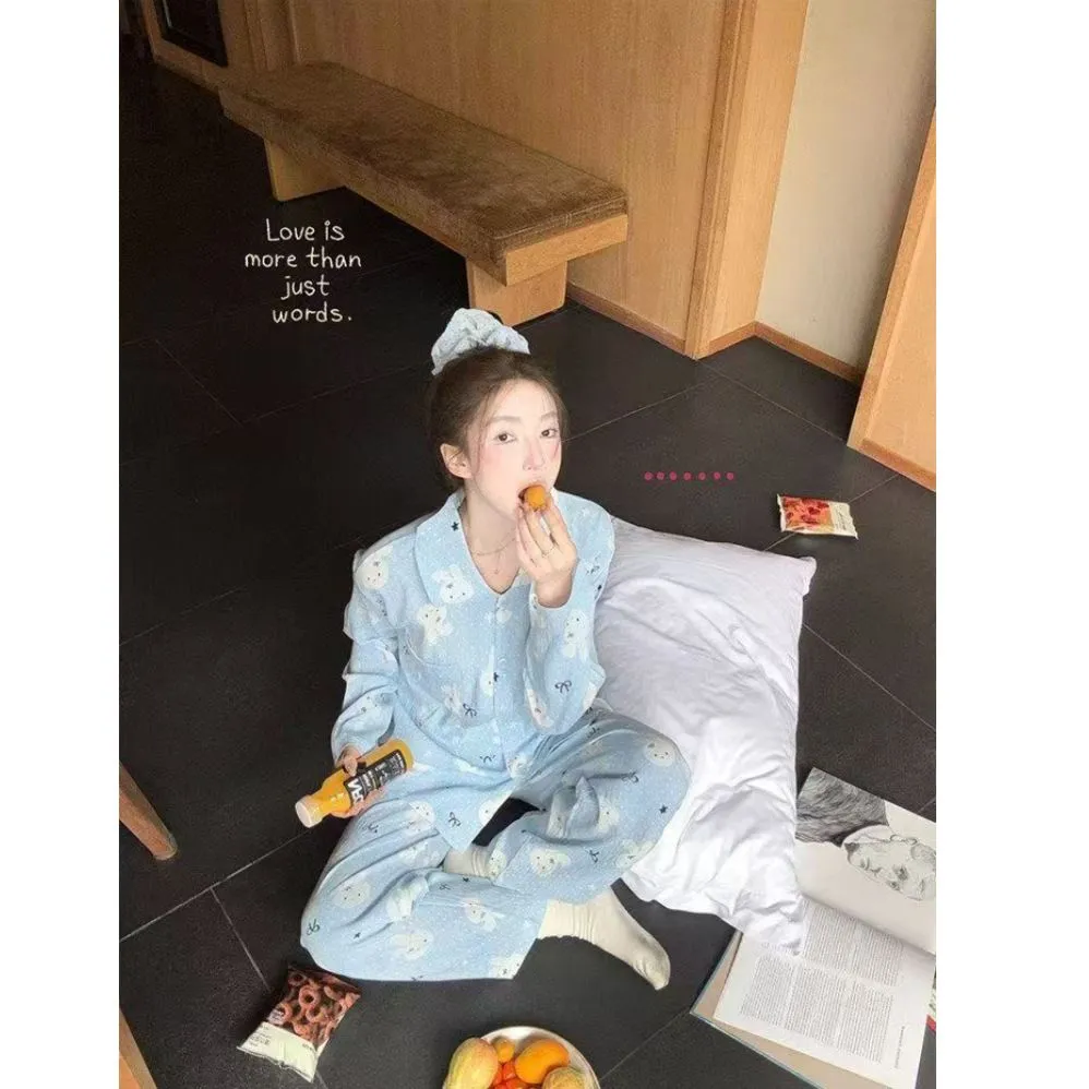 Musim Semi Gugur Terlaris Piyama Kelinci Miffy Cloud Cotton Wanita Tipis Print Longgar Manis Lengan Panjang Celana Set Pakaian Rumah · Grosir · OEM · Pengiriman Global - View 2